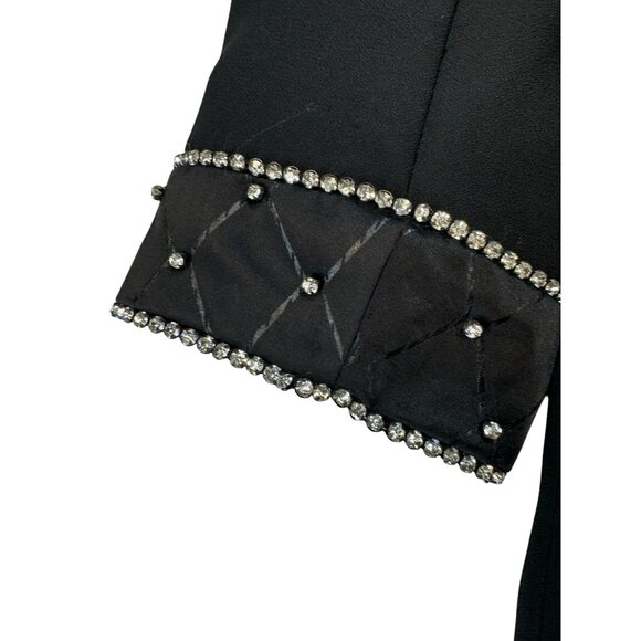 St. Anthony Evening  2-Piece Womens Suit Set Size 10 Black Embellished Collar Cu - Picture 3 of 16